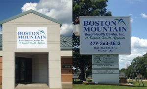 Boston Mountain Rural Health Center Road and Building Signs